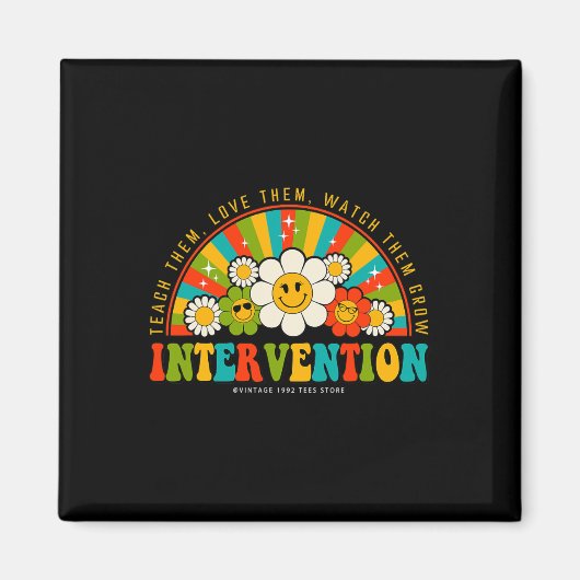 Retro Groovy 100 Tage Schullehrer Interventi Magnet (Vorne)