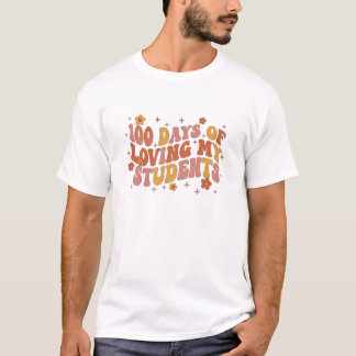 Retro Groovy 100 Tage voller Liebe für meine Schül T-Shirt