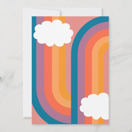 Retro Groovy 10. Geburtstag Einladung (Rückseite)