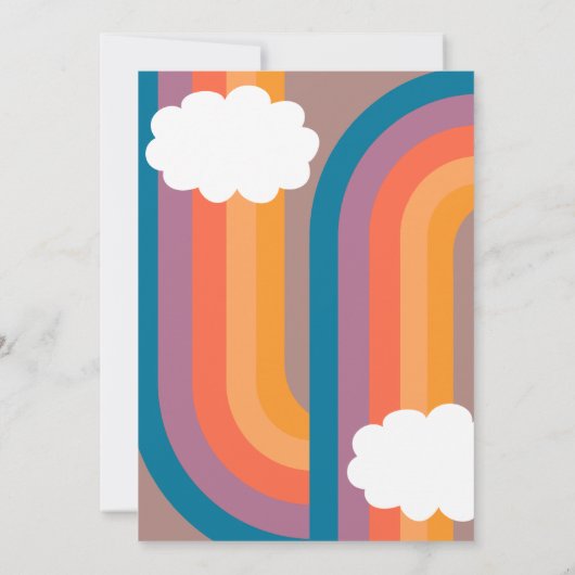 Retro Groovy 10. Geburtstag Einladung (Rückseite)