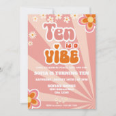 Retro Groovy 10. Geburtstag Einladung Vorlage (Vorderseite)