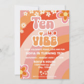 Retro Groovy 10. Geburtstag Einladung Vorlage (Vorderseite)
