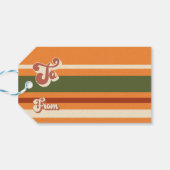 Retro Groovy 1970s Merry Christmas Geschenkanhänger (Rückseite Horizontal)