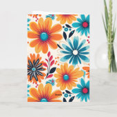 Retro Groovy 21. Geburtstag Blume Power Karte (Rückseite)