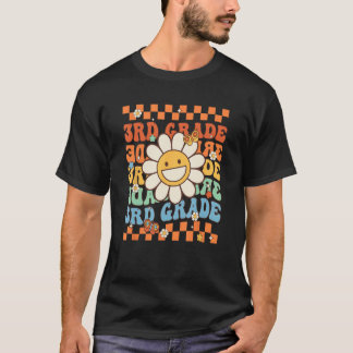 Retro Groovy 3. Klasse zurück zur Schule glücklich T-Shirt
