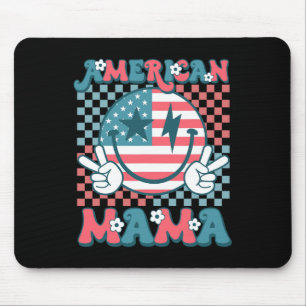 Retro Groovy 4. Juli Lächeln für Mama Amer Mousepad