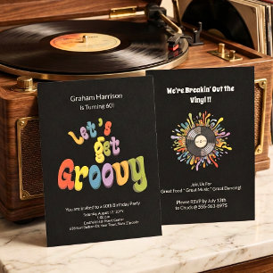 Retro Groovy 60. Geburtstagseinladung Einladung
