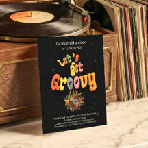 Retro Groovy 60. Geburtstagseinladung
