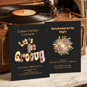Retro Groovy 60. Geburtstagseinladung Einladung