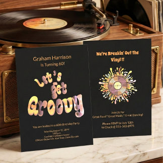 Retro Groovy 60. Geburtstagseinladung Einladung