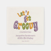 Retro Groovy 60. Geburtstagsfeier Serviette (Vorderseite)