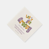 Retro Groovy 60. Geburtstagsfeier Serviette (Ecke)