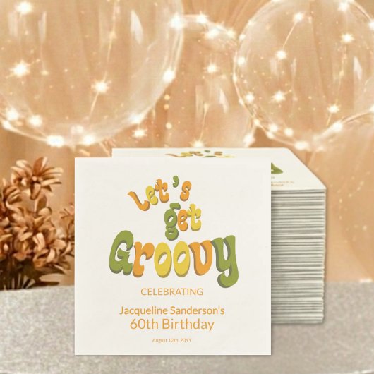 Retro Groovy 60. Geburtstagsfeier Serviette