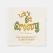 Retro Groovy 60. Geburtstagsfeier Serviette (Vorderseite)