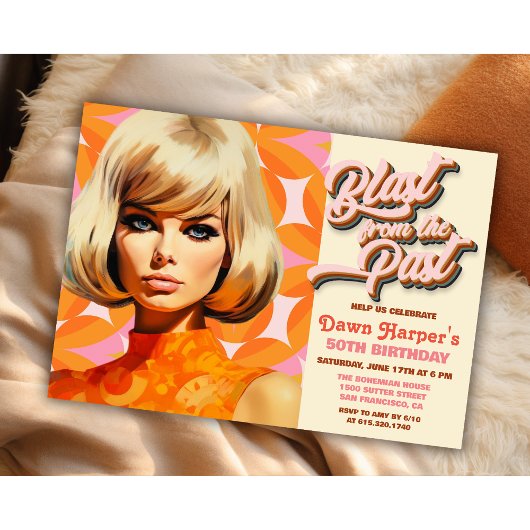 Retro Groovy 60er 70er Einladung