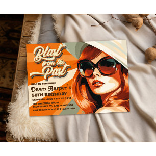 Retro Groovy 60er 70er Einladung