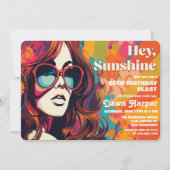 Retro Groovy 60er 70er Einladung (Vorderseite)