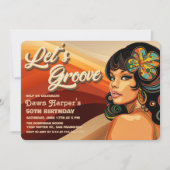Retro Groovy 60er 70er Einladung (Vorderseite)