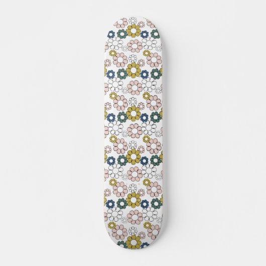 Retro Groovy 60er 70er Floral Skateboard (Vorne)