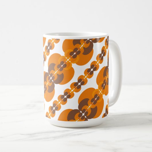 Retro Groovy 60's 70's Bubbles Muster Kaffeetasse (VorderseiteRechts)
