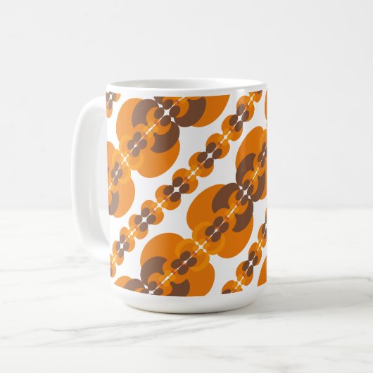 Retro Groovy 60's 70's Bubbles Muster Kaffeetasse (Vorderseite Links)