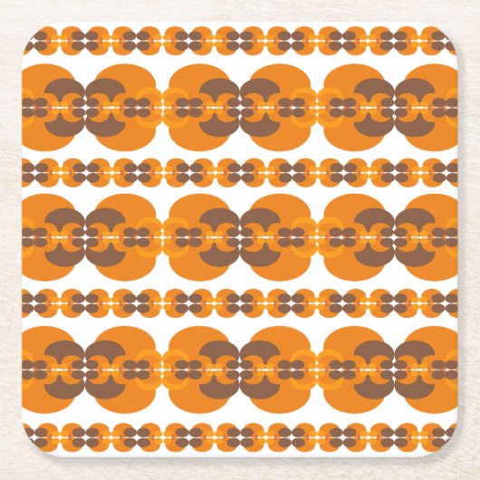 Retro Groovy 60's 70's Bubbles Muster Rechteckiger Pappuntersetzer (Vorderseite)