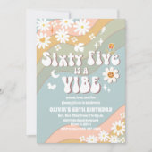 Retro Groovy 65. Geburtstagseinladung Einladung (Vorderseite)