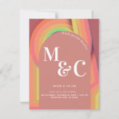 Retro Groovy 70 Curvy Lines Save The Date (Vorderseite)