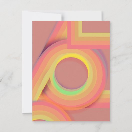 Retro Groovy 70 Curvy Lines Save The Date (Rückseite)