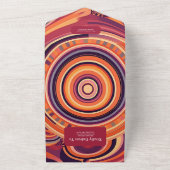 Retro Groovy 70er abstrakte Musterhochzeit All In One Einladung (Außenbereich)