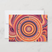 Retro Groovy 70er abstrakte Musterhochzeit RSVP Karte (Rückseite)