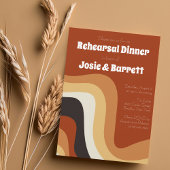 Retro Groovy 70er Abstrakte Probe Abendessen Einladung