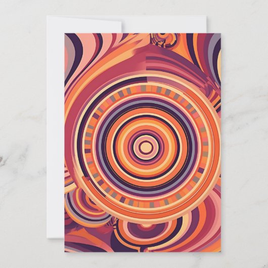 Retro Groovy 70er abstrakte Verlobung Einladung (Rückseite)