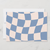 RETRO GROOVY 70er BLUE MUTED TONNEN Dankeskarte (Rückseite)