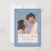 RETRO GROOVY 70er BLUE MUTED TONNEN Einladung (Vorderseite)