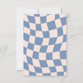 RETRO GROOVY 70er BLUE MUTED TONNEN Einladung (Rückseite)