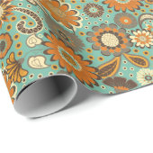 Retro Groovy 70er Blume Power Geschenkpapier (Rolleneckpunkt)