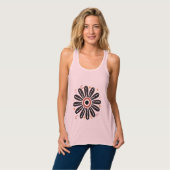 Retro Groovy 70er Blume Tank Top (Vorderseite Vollansicht)