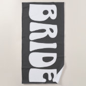 Retro Groovy 70er Bride Wedding Black and White Strandtuch (Vorderseite)