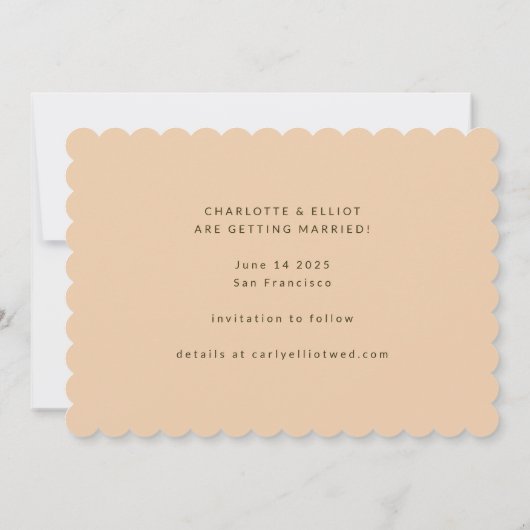 Retro Groovy 70er Brown Green Foto Wedding Save The Date (Rückseite)