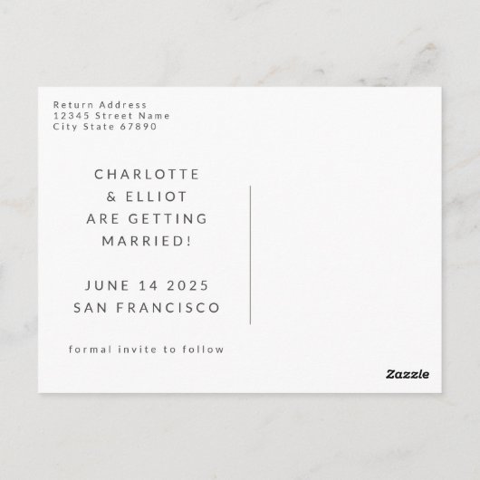 Retro Groovy 70er Brown Save the Date Postkarte (Rückseite)