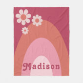 Retro Groovy 70er Daisy Arch Name Fleecedecke (Vorderseite)