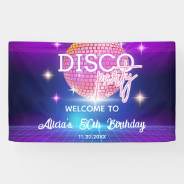 Retro Groovy 70er Disco Ball Geburtstagsparty Banner