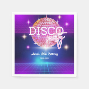 Retro Groovy 70er Disco Ball Geburtstagsparty Serviette