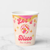 Retro Groovy 70er Disco jeden Geburtstag Pappbecher (Rückseite)