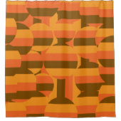 Retro-Groovy 70er geometrische Kunst des 20. Jahrh Duschvorhang (Vorderseite)