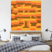 Retro-Groovy 70er geometrische Kunst des 20. Jahrh Leinwanddruck (Insitu (Schlafzimmer))
