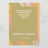 Retro Groovy 70er Green Pink Wedding Menükarte (Rückseite)