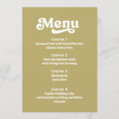 Retro Groovy 70er Green Pink Wedding Menükarte (Vorderseite)