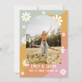 Retro Groovy 70er Hochzeit Einladung (Rückseite)